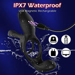 3-in-1 Vibrating Cock Ring with 10 Modes, Couples Sex Toy for Men & Women