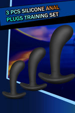 3-Piece Silicone Butt Plug Trainer Set for Beginners & Advanced Users, Prostate Toys