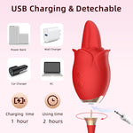 3-in-1 Rose Clitoral Vibrator – G-Spot, Nipple & Couples Stimulator with 10 Modes