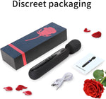 Cordless Wand Massager – Rechargeable Vibrator with 10 Patterns & 4 Speeds (Black)