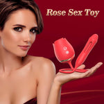 Flapping Rose Vibrator Sex Toy, Rose Clitoralis Stimulator for Women (Red Sucking Rose)