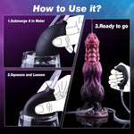 9.6" Knotted Dildo with Suction Cup, Squirting Fantasy Silicone Toy for Men & Women