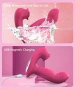 Rose G-Spot & Clitoral Vibrator – 10 Suction, 10 Vibration & 10 Wiggling Modes