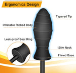 Inflatable Butt Plug, Body-Safe Silicone with Quick Release Valve for Beginners