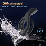 Vibrating Silicone Ring with Clitoral Stimulator, 10 Modes Waterproof Toy