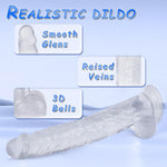 13" Realistic Dildo for Women, G-Spot & Anal Stimulation with Suction Cup, Safe