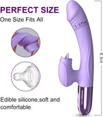 G-Spot Rabbit Vibrator – Heated, 10 Licking & Vibration Modes, Rechargeable Dildo