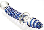 Double-Ended Glass Dildo & Butt Plug – Curved, Textured, 9" for G-Spot & Prostate Play
