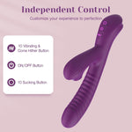 Come-Hither Rabbit Vibrator with Suction & 10 Vibration Modes for Clitoral & G-Spot
