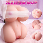 Portable Mini Sex Doll for Men, Realistic Silicone TPE Torso with Textured Channels