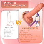 App-Controlled Silicone G-Spot Vibrator, 10 Vibration Modes, Suction Cup Dildo