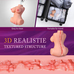 Portable Manual Male Masturbator, Realistic Small Sex Doll with Soft Vagina & Boobs