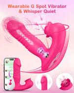 Upgraded Thrusting & Sucking Rose Vibrator for Women, 9 Modes, G-Spot Stimulator