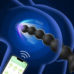 APP-Controlled Vibrating Anal Beads Butt Plug, 9 Vibration Modes, Waterproof