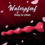 Vibrating Rose Butt Plug with 9 Modes, Waterproof Anal Beads & Prostate Massager