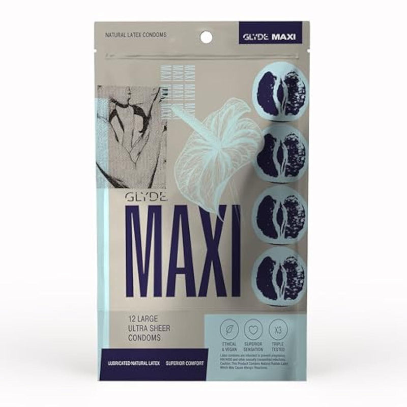 Maxi Large Fit Condoms, Natural Rubber Latex - 12 Count, 56mm