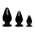 Triple Cones 3 Piece Anal Plug Set - Black