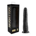 Naughty Realistic Silicone Dildo with Suction Cup, Adult Sex Toy, Slim, Beginner, Black, 7.5"
