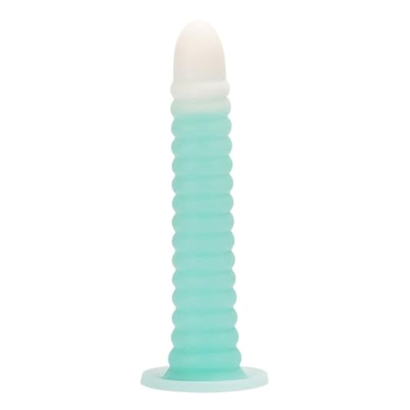 7.8 inch Silicone Dildo Soft Anal Dildo with Strong Suction Cup for G Spot Vaginal Anal Sex Stimulation, Beginner Fantasy Slim Dildos for Women Men, Ribbed Adult Sex Toys for Couples Gay Les (Cyan)