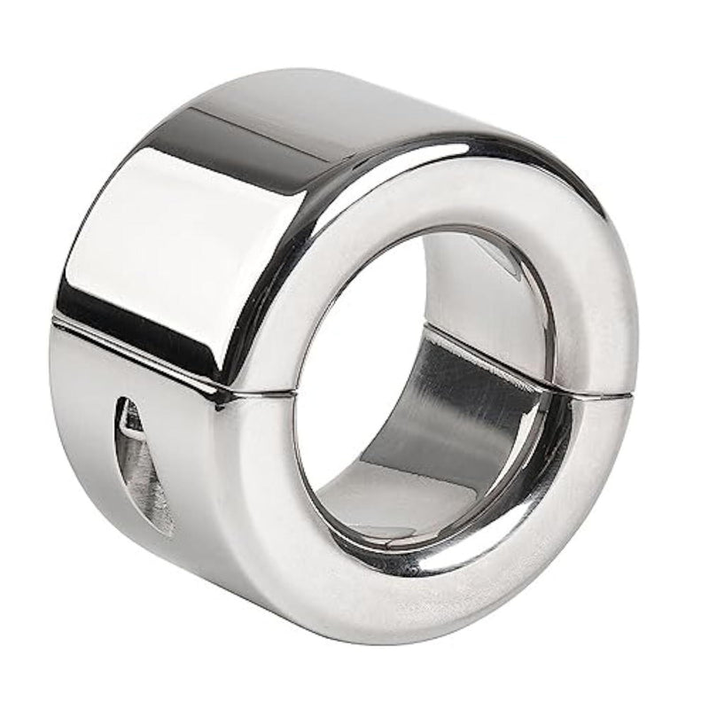 Metal Stainless Steel Bondage Weighted Cock Ring for Male Erection Enhancement Exercises Penis Stretcher Time-Lapse Exercise Cock Ring Adult Sex Toys(40mm)