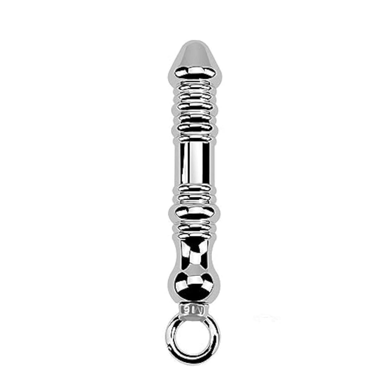 Anal Butt Plug Metal Anal Beads Dildo Prostate Massage Anal Vaginal Dilator BDSM Sex Toys for Men Women Couple (Large(6.45 inch))