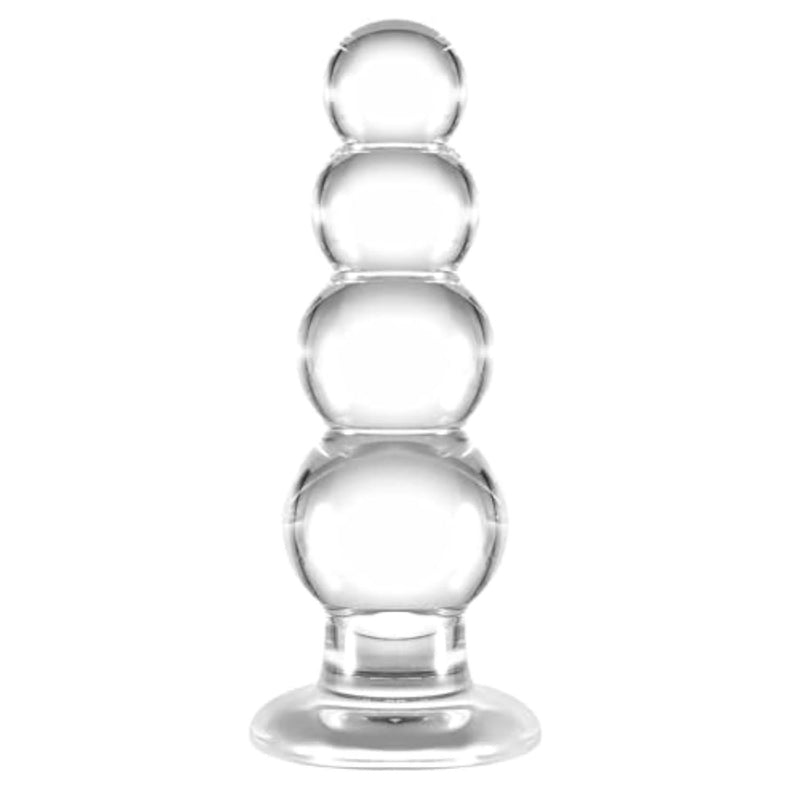 Glass Butt Plug,5.3 Inch Anal Beads with Bottom,Anal Dildo Adult Sex Toy for Men and Women