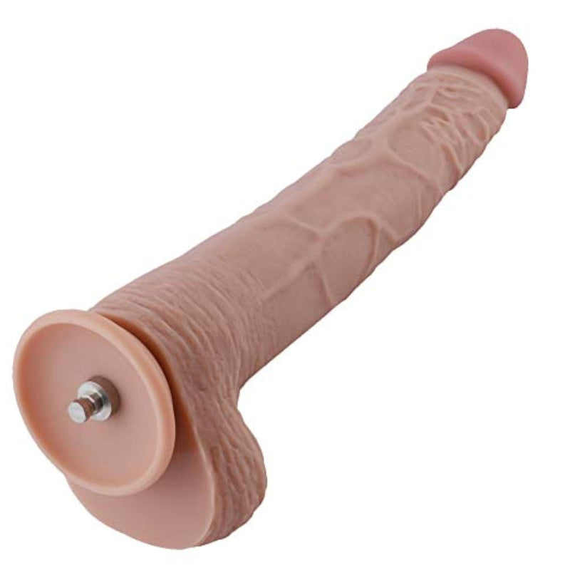 11.8" Extra-Length Silicone Dildo for Sex Machine with KlicLok System, 9.8" Insertable Length, 6.7” Girth, 2.1” Diameter - Amazing Series