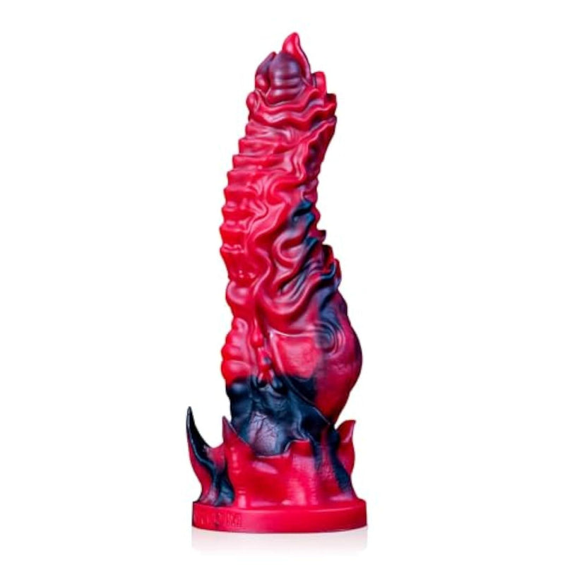 Unisex Dildo, Platinum Silicone Adult Toy, with Strong Suction Cup, Textured Design, Suitable for G-spot Stimulation and Anal Sex, Waterproof, red.