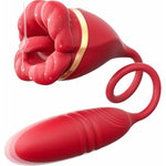 Rose Toy Dildo Sex Toys for Women, 3-in-1 Clitoral Vibrator with 10 Modes - Mouth & Thrusting Vibration, Anal Dildos Couple Adult Sex Toys & Games, G-Spot Clitoris Nipple Anal Toy