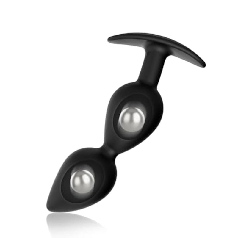 Anal Beads Silicone Butt Plug with Roller Beads Anal Trainer G-spot Prostate Massage Masturbation Beginner Sex Toys for Women Men and Couples (S)