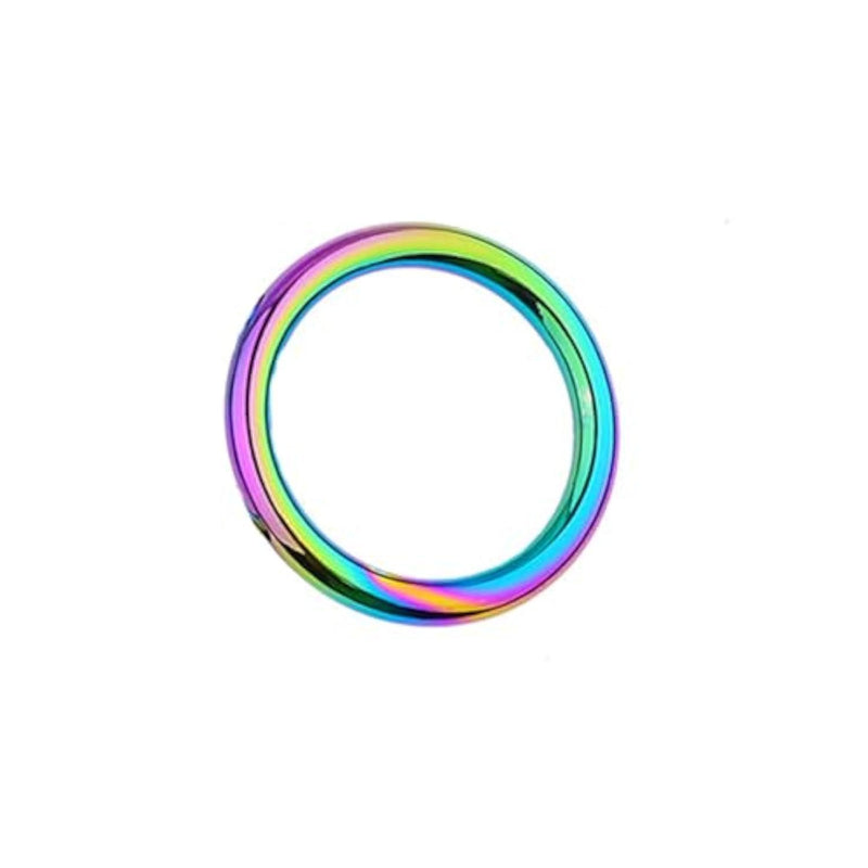 Rainbow Metal Cock Ring, 4 Sizes (Medium)