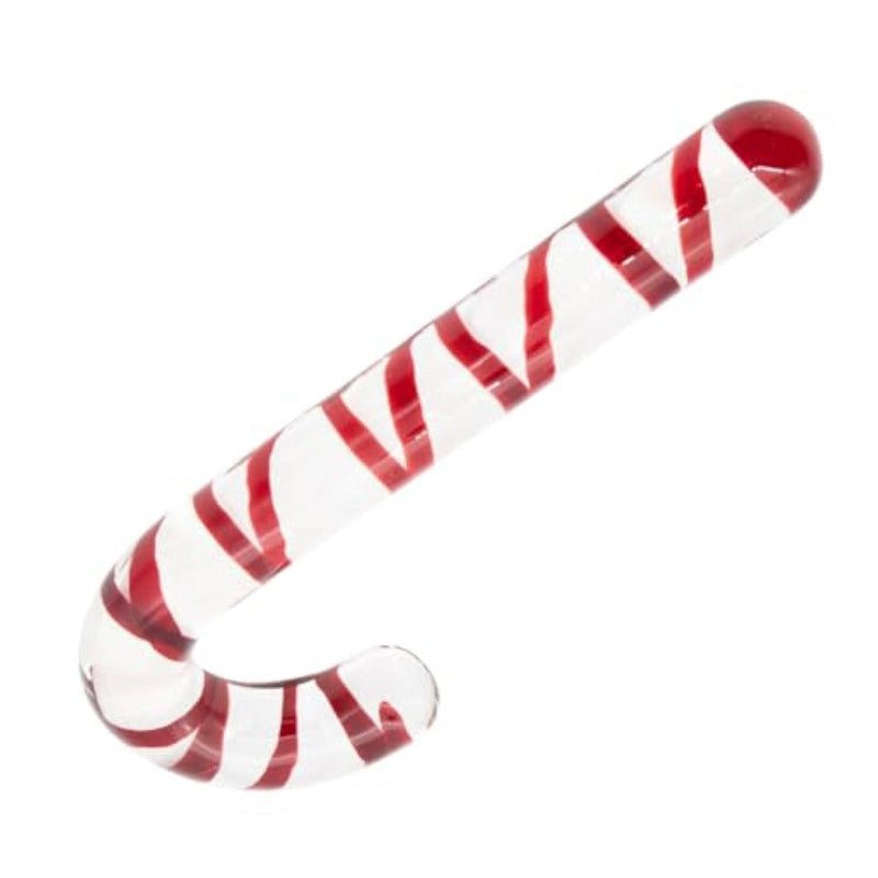 Glass Pleasure Wand Crystal Dildo Anal Hook Butt Plug Prostate Massager G-spot Stimulation Christmas Gift Candy Cane Unisex for Men Women
