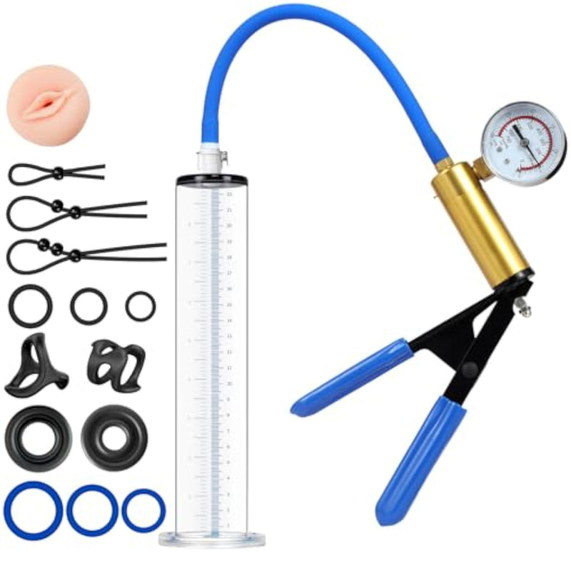 Male Enhancement Pump System 9 x 1.75 inch Cylinder,with Gauge