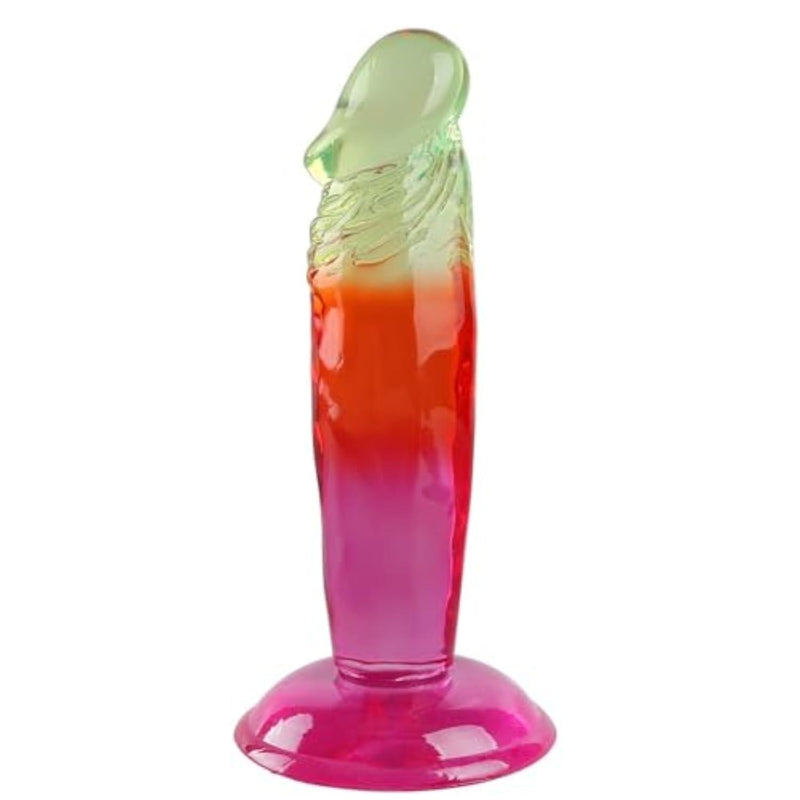 Realistic Dildo,Suction Cup Dildo, Colorful Clear 6" Small Dildo