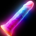 Realistic Dildo Luminous Suction Cup G-spot Anal Dildo Dilator Trainer (S)