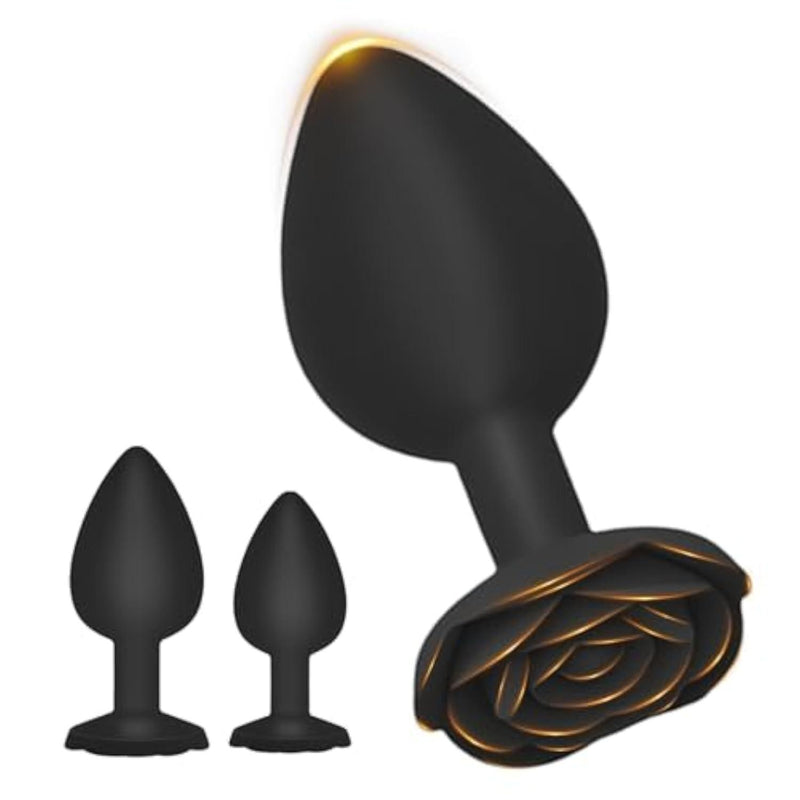 Anal Plug Rose Butt Sex Toys Training Kit(3Pcs)