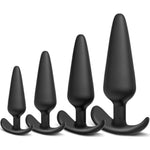 Butt Plug Anal Training Set 4PCS Silicone Anal Plug, Tapered Tip with Flared Base Prostate Sex Toys & Games for Couples, Comfortable Long-Term Wear Premium Training, 10 25048-01
