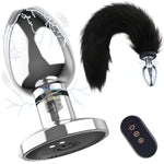 Remote Vibrating Anal Butt Plug Tail,Stainless Steel Prostate Massager