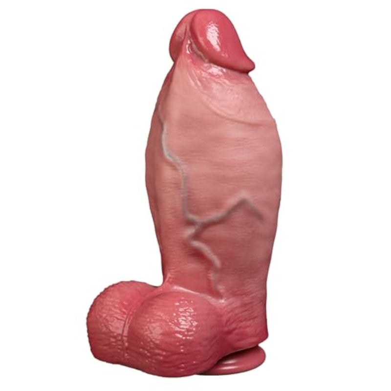 Ultra Realistic Thick Dildo with Balls, 8 Inch Huge Suction Cup Dildo