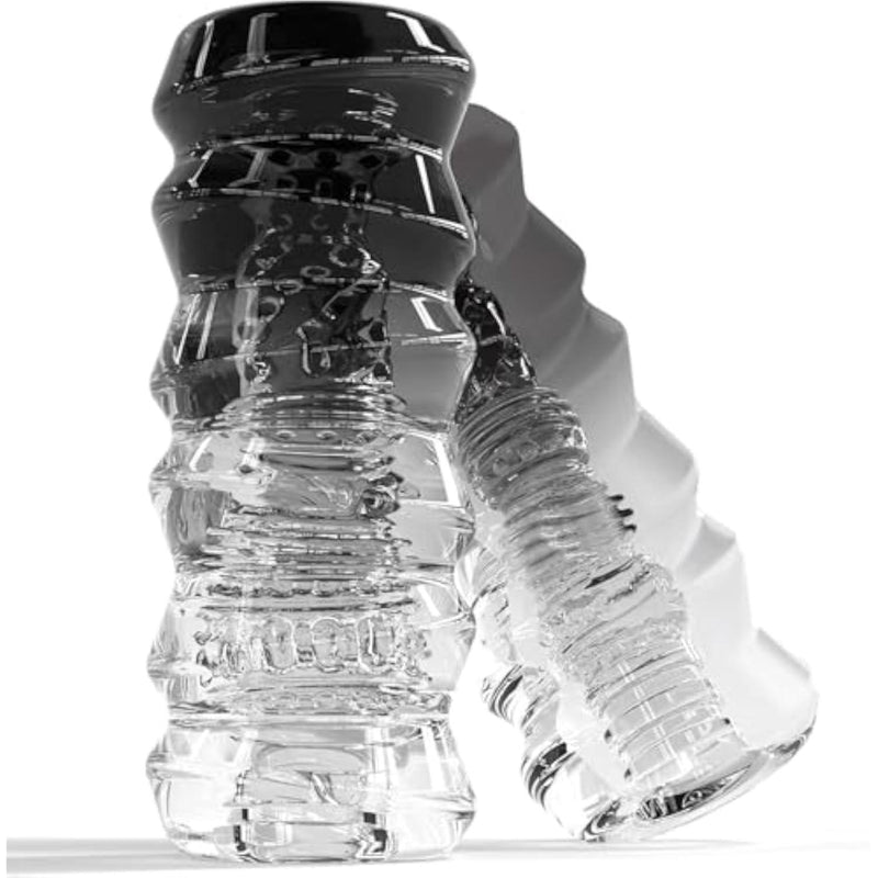 3D Realistic Pocket Stroker, Stretchable Inner Sleeve, Transparent Black
