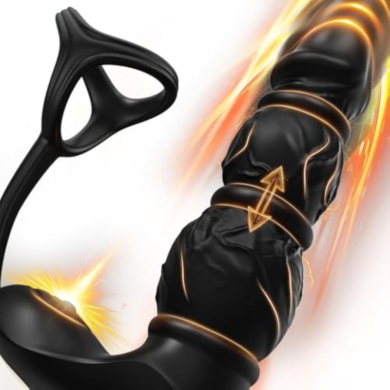 Thrusting Vibrating Prostate Massager with Realistic Texture