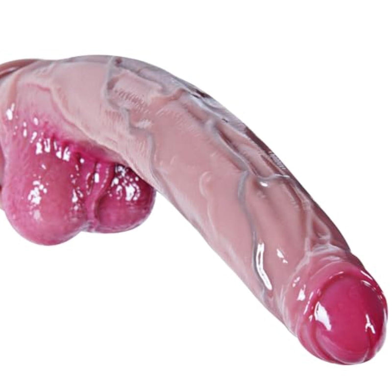 9.7 Inch Soft Dual Density Liquid Silicone Uncircumcised Dildo for Men