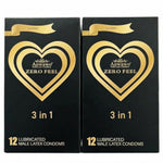 Ribbed & Studded Latex Condoms for Men, Medium Size, 24 Count Total