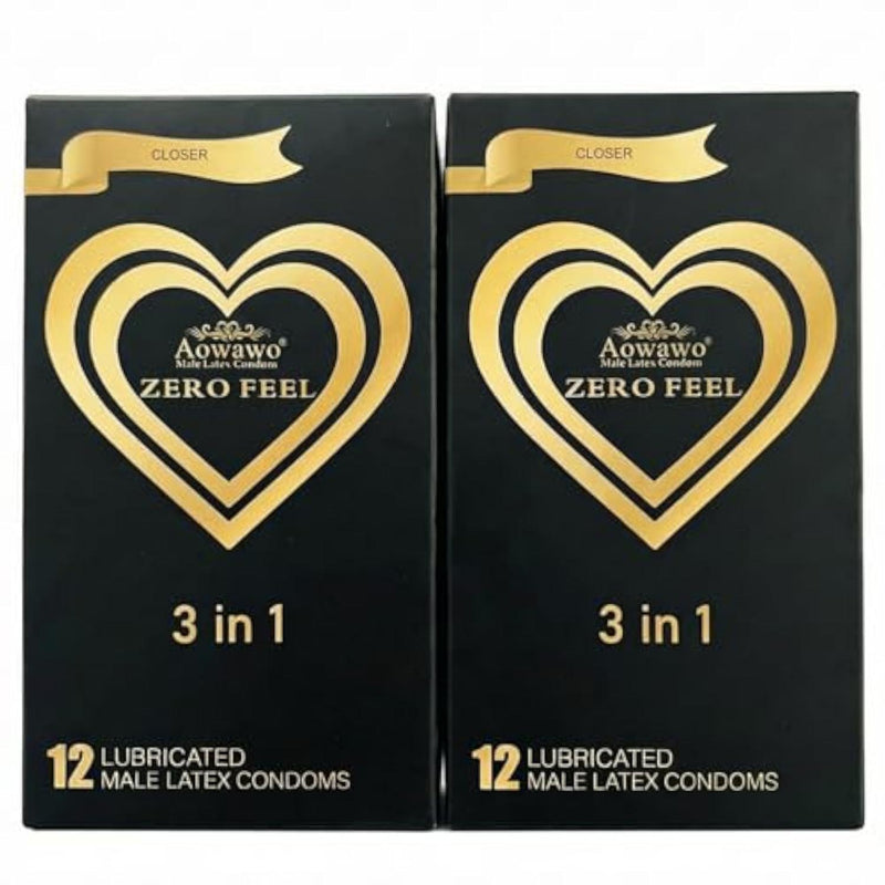 Ribbed & Studded Latex Condoms for Men, Medium Size, 24 Count Total