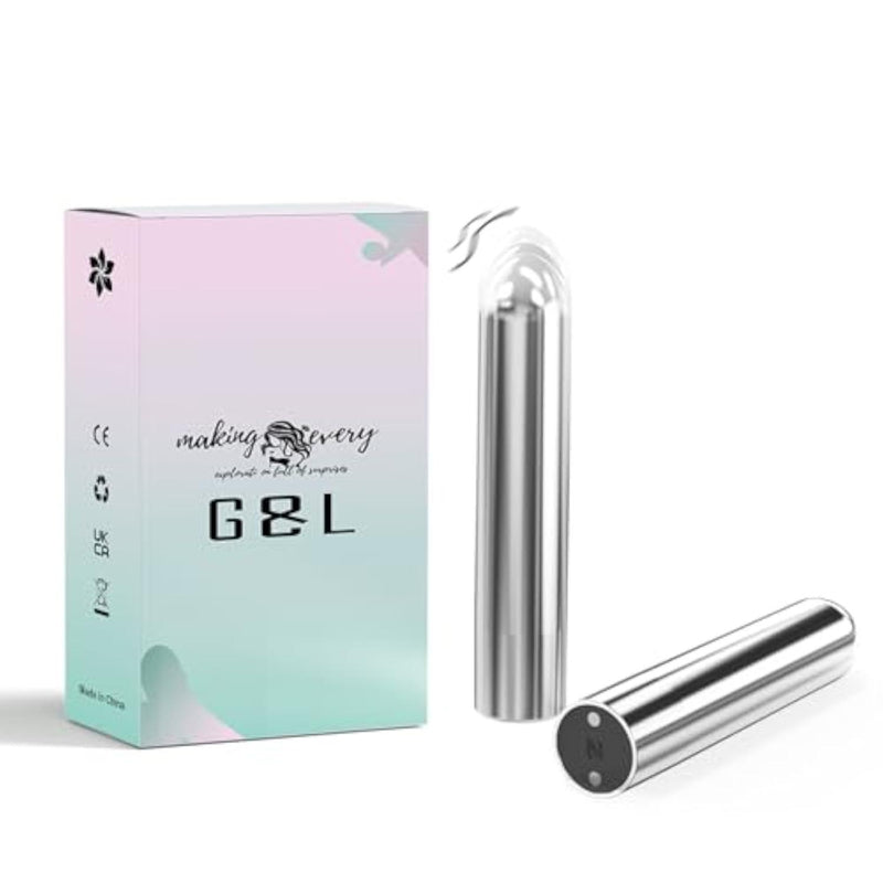 G&L Small Bullet Vibrator for Women, Silver, 4.4 * 0.77In