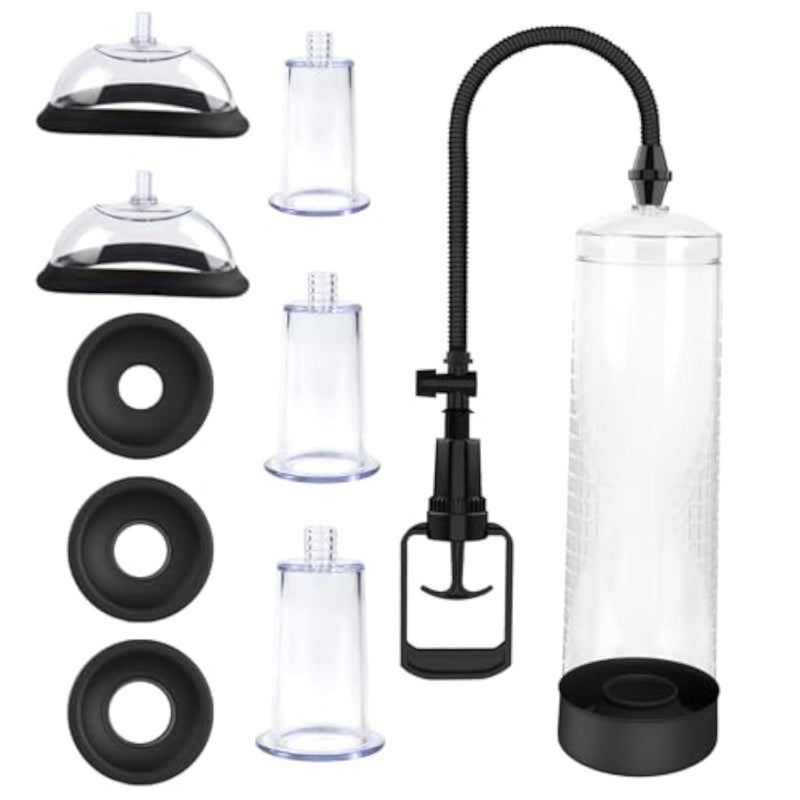 XIABALE Penis Vacuum Pump Pussy Pump Set?Manual Penis Enlarger Enlargement Extend Pump Air Pressure Device, Clitoral Pump Vagina Pumps Sexual Pleasure Suckers Tools for Couples