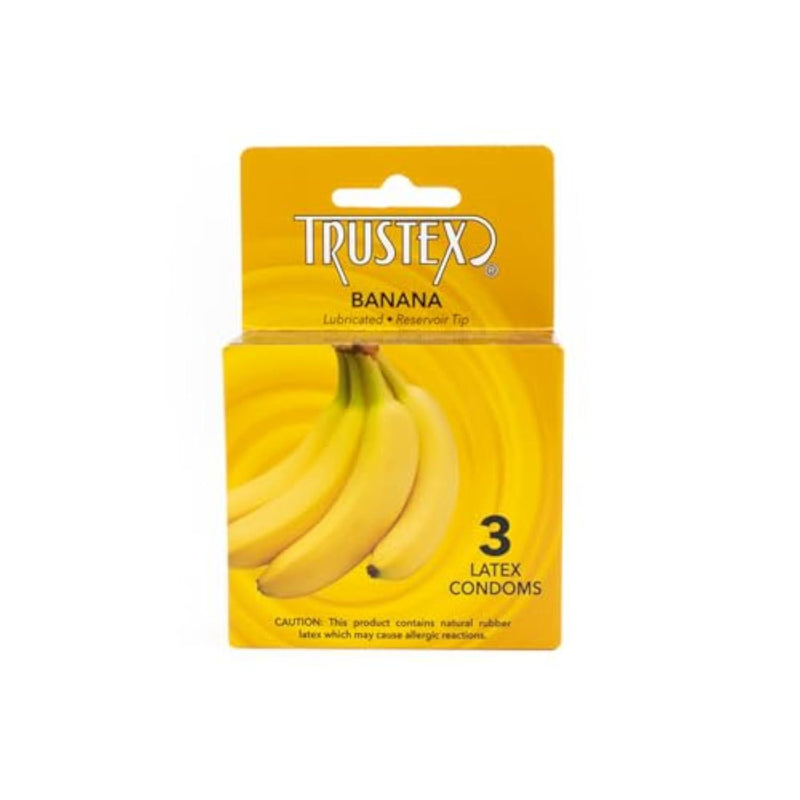 Banana Flavored Latex Condoms with Brass Pocket Case, 3 Count