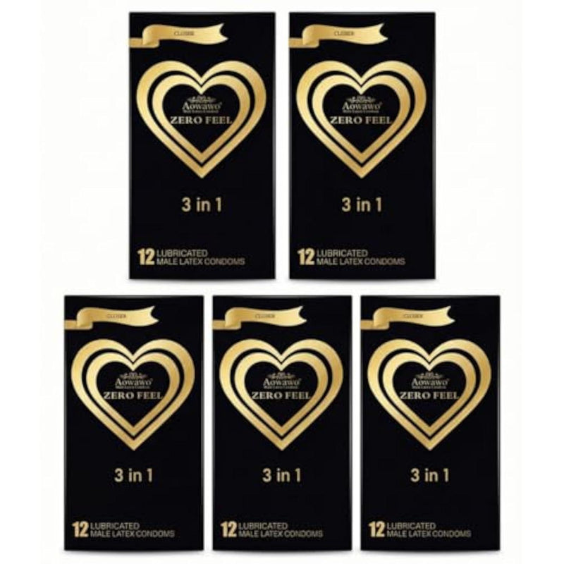 Ribbed & Studded Latex Condoms for Men, Medium Size, 60 Count Total