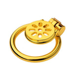 Gold Flat Chastity Cage Cock Cage with Invisible Lock with Invisible Lock and Key for Man Penis Erection Control Metal Male Penis Bondage Gear Chastity Device Sex Toys