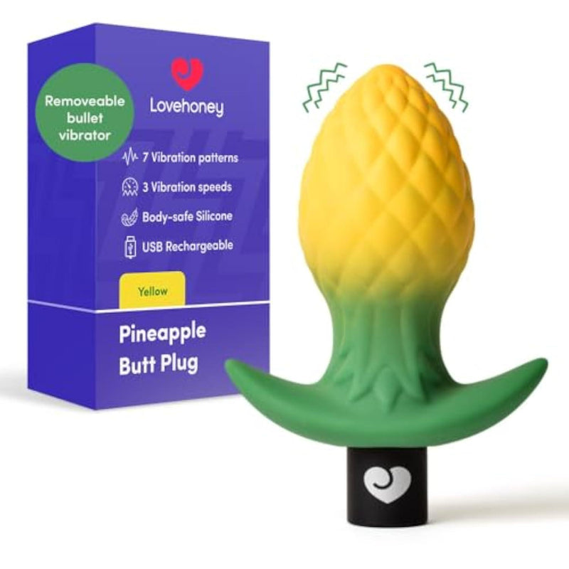 Pineapple Vibrating Butt Plug Sex Toys for Men & Women